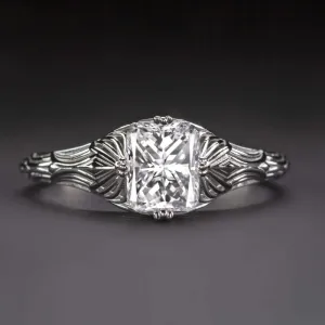 1 CARAT CERTIFIED D SI1 DIAMOND ENGAGEMENT RING VINTAGE FILIGREE SOLITAIRE 1ct