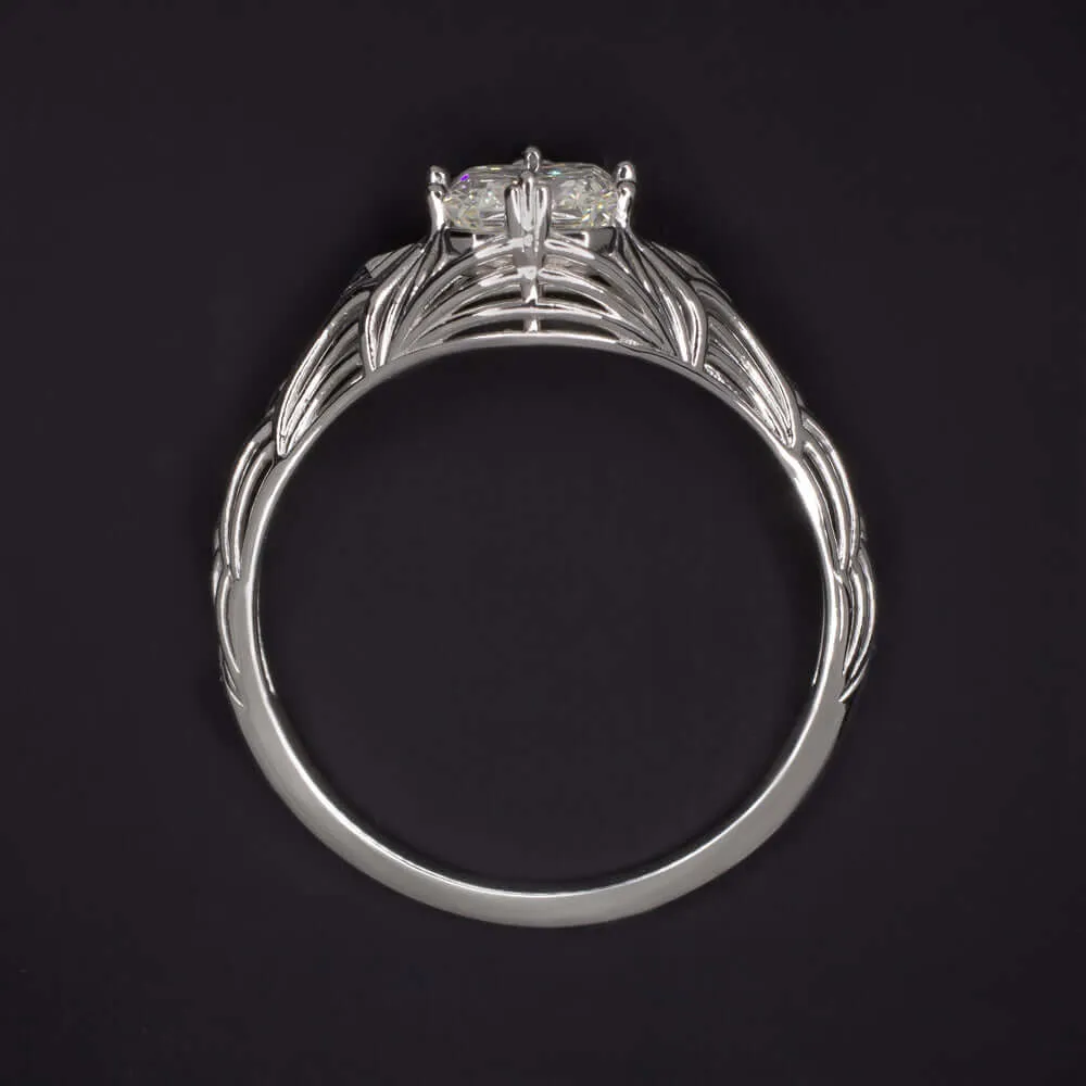 1 CARAT CERTIFIED D SI1 DIAMOND ENGAGEMENT RING VINTAGE FILIGREE SOLITAIRE 1ct