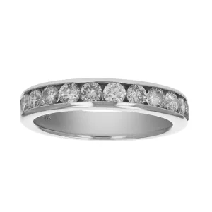 1 cttw Diamond Channel Machine Wedding Band in 14K White Gold