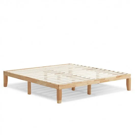 14 Inch King Size Wood Platform Bed Frame-Natural