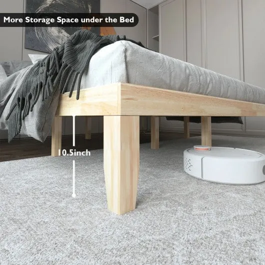 14 Inch King Size Wood Platform Bed Frame-Natural