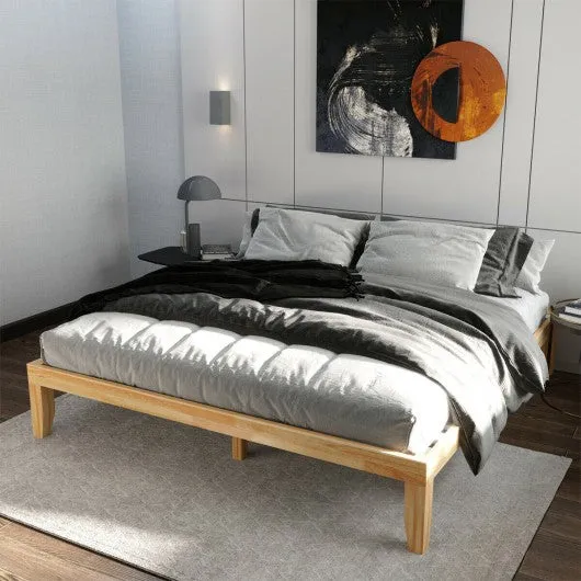 14 Inch King Size Wood Platform Bed Frame-Natural