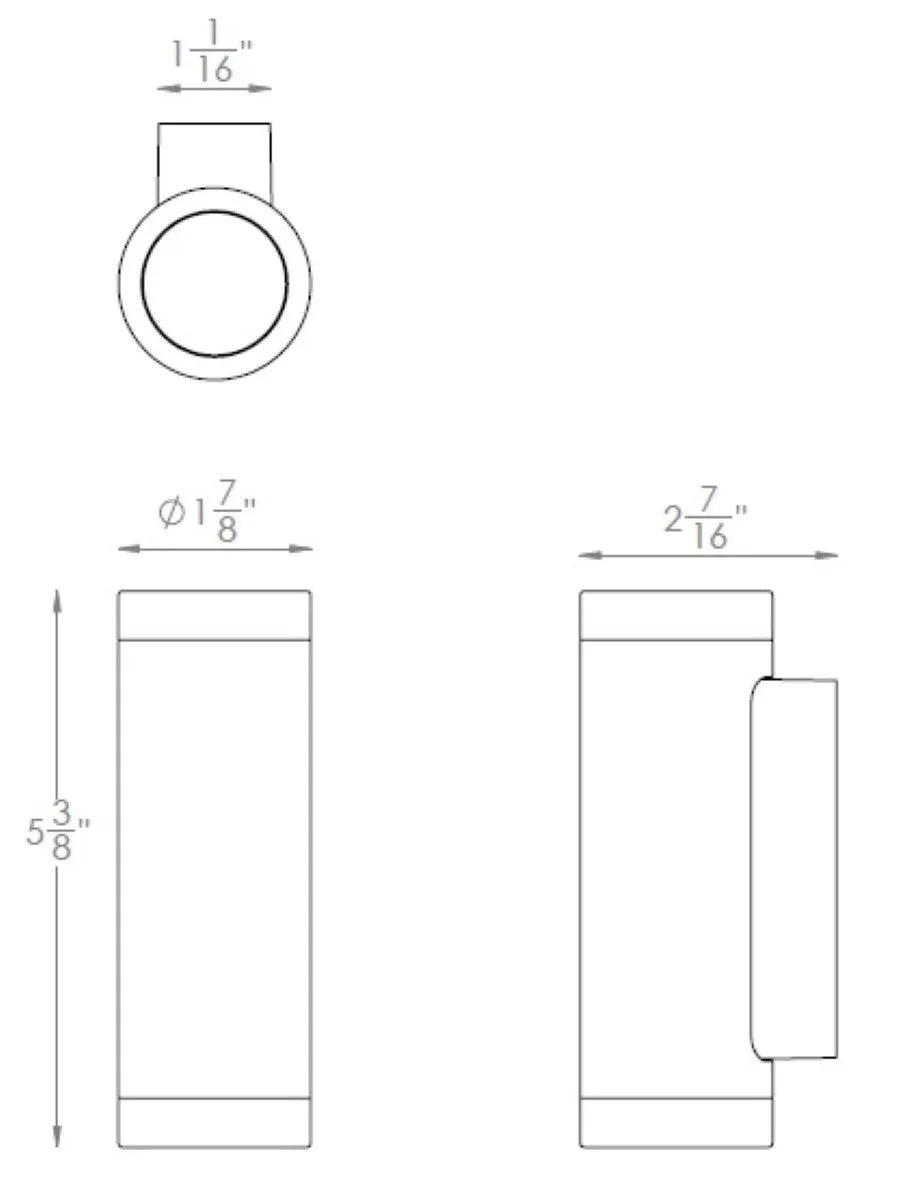 5 in. Colorscaping Cylinder Outdoor Wall Light, Up and Down, RGBW 15V, White