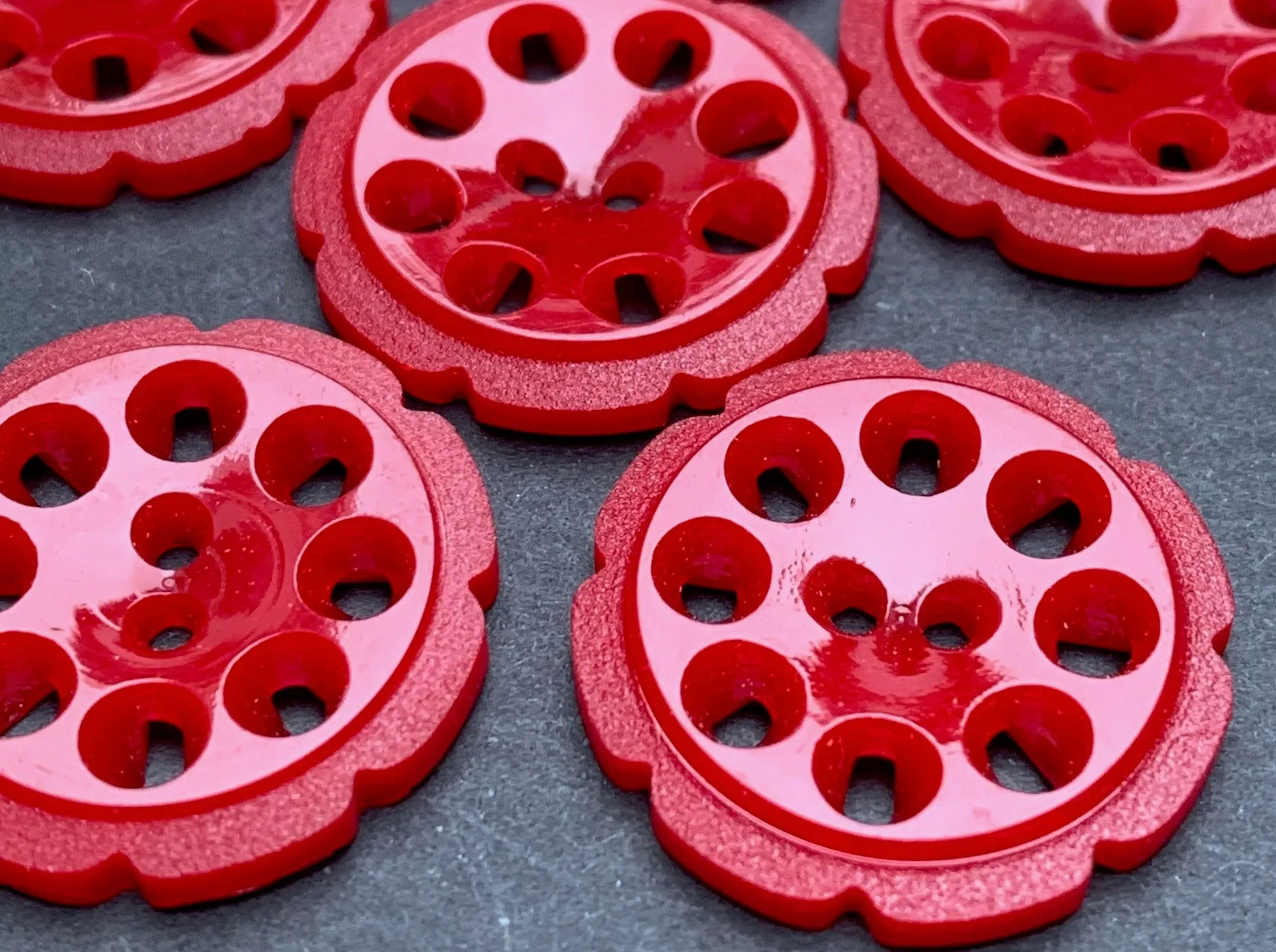 6 or 24 Scarlet 2.2cm Vintage French  Buttons