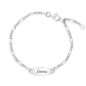 6" - 6.5" Oval Classic Engravable Kids / Children's / Girls Bracelet - Sterling Silver