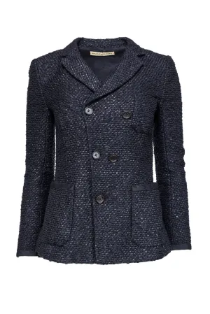 Balenciaga - Black Tweed Double Breasted Blazer Sz 6