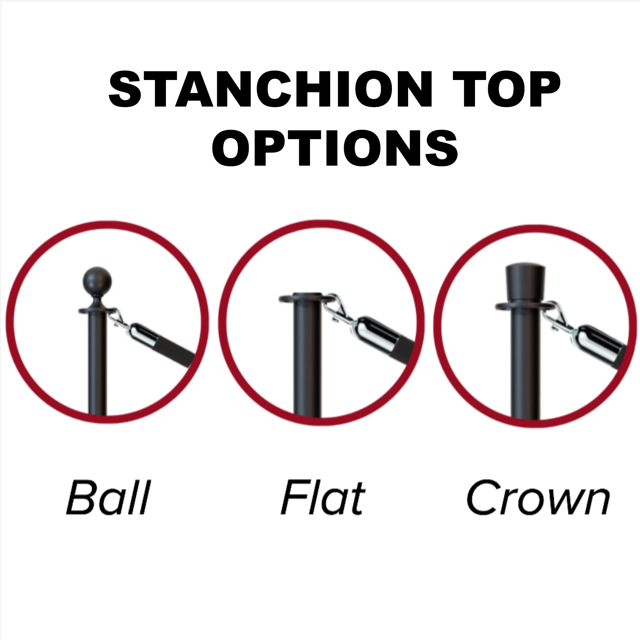 Ball Top Post and Rope Stanchion with Cast Iron Base - Montour Line CILine