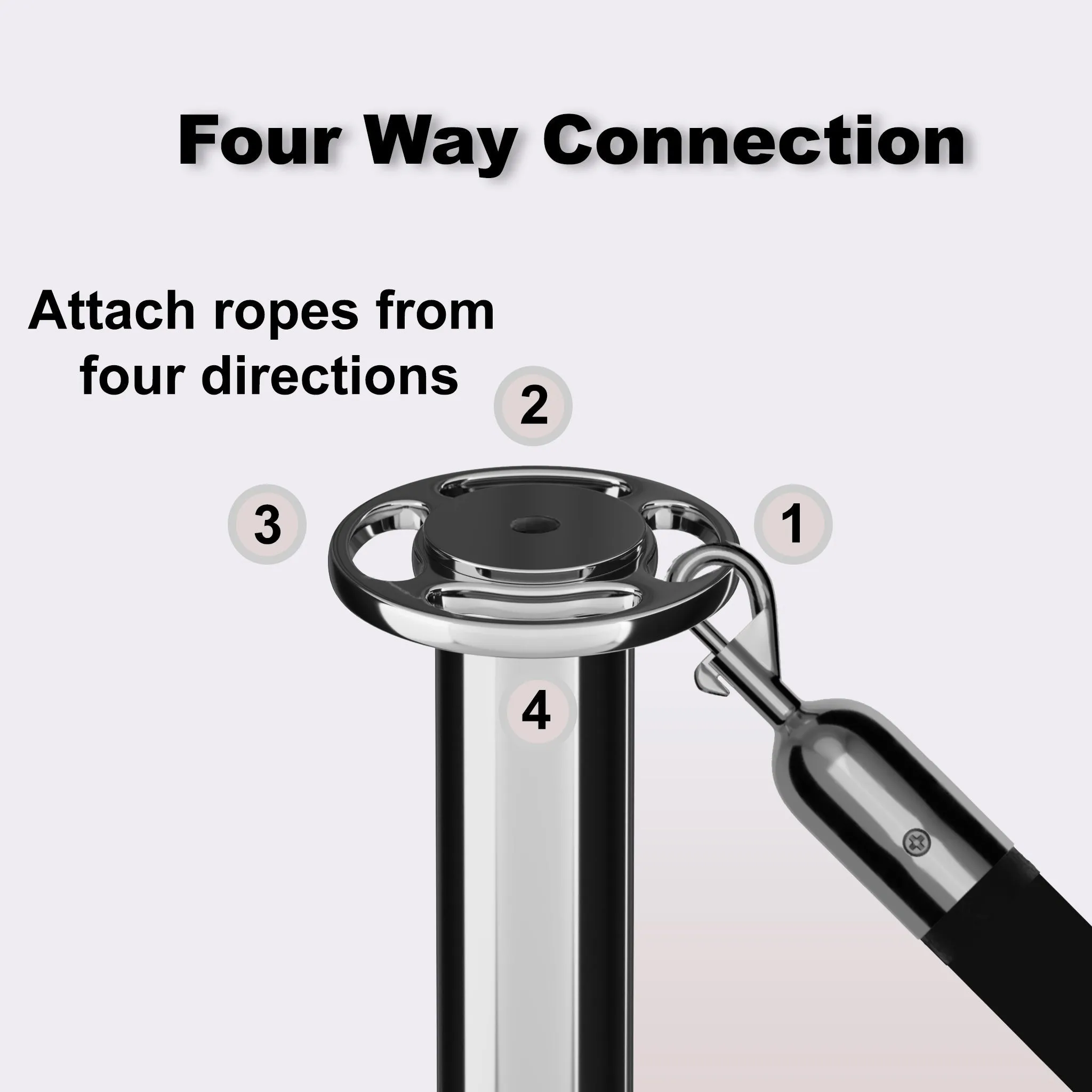 Ball Top Post and Rope Stanchion with Cast Iron Base - Montour Line CILine
