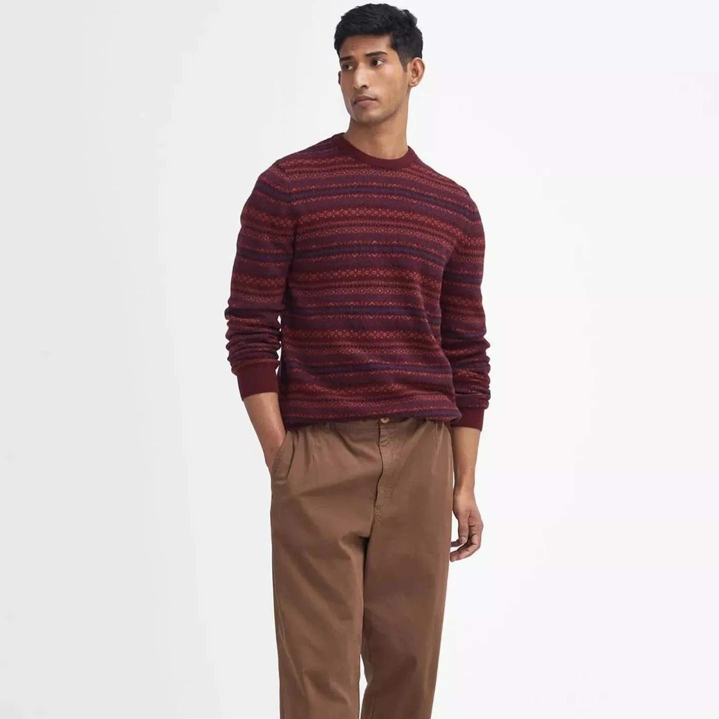 Barbour Men's Orkney Sweater In Merlot