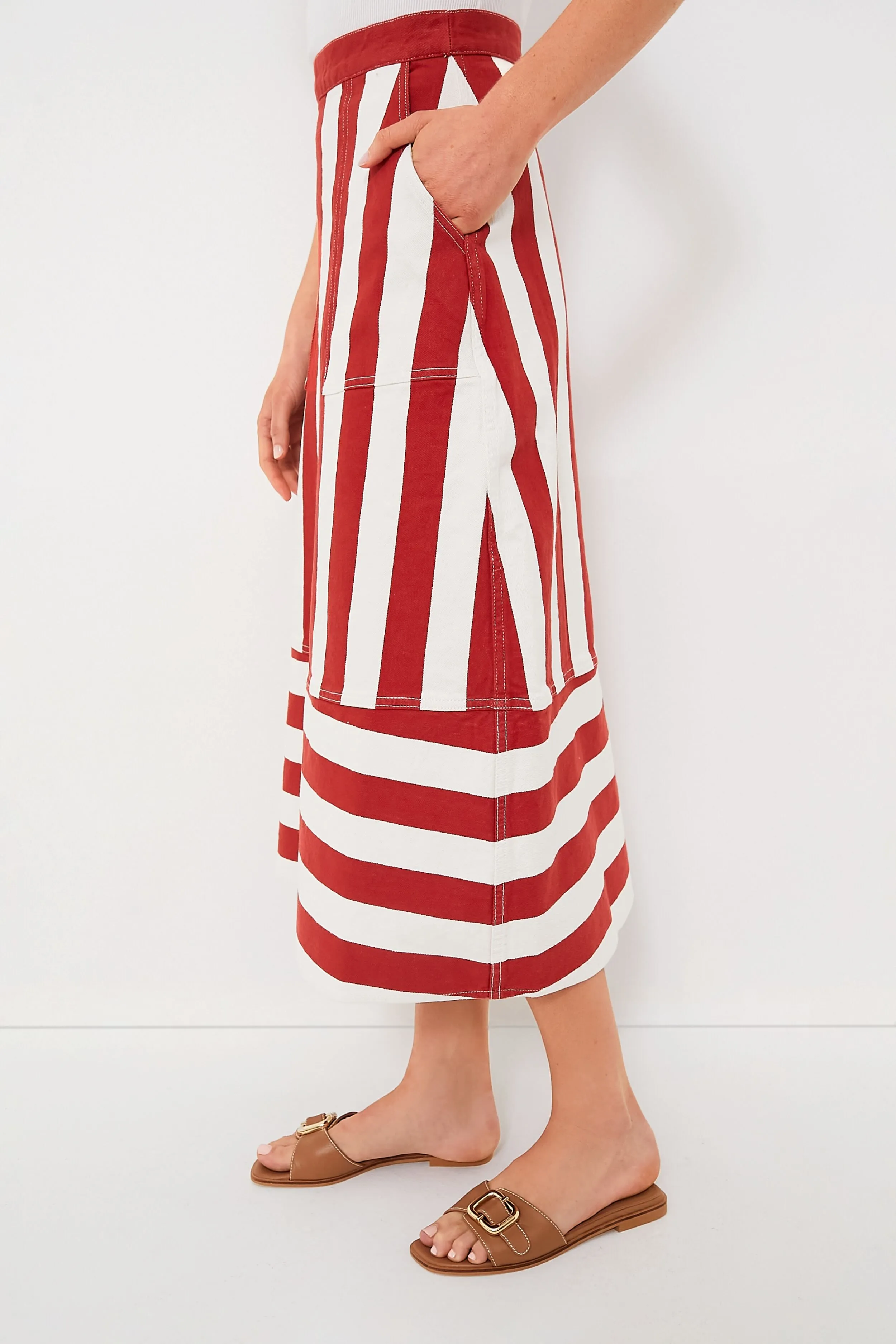Brick Cabana Stripe Nadine Skirt