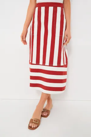 Brick Cabana Stripe Nadine Skirt