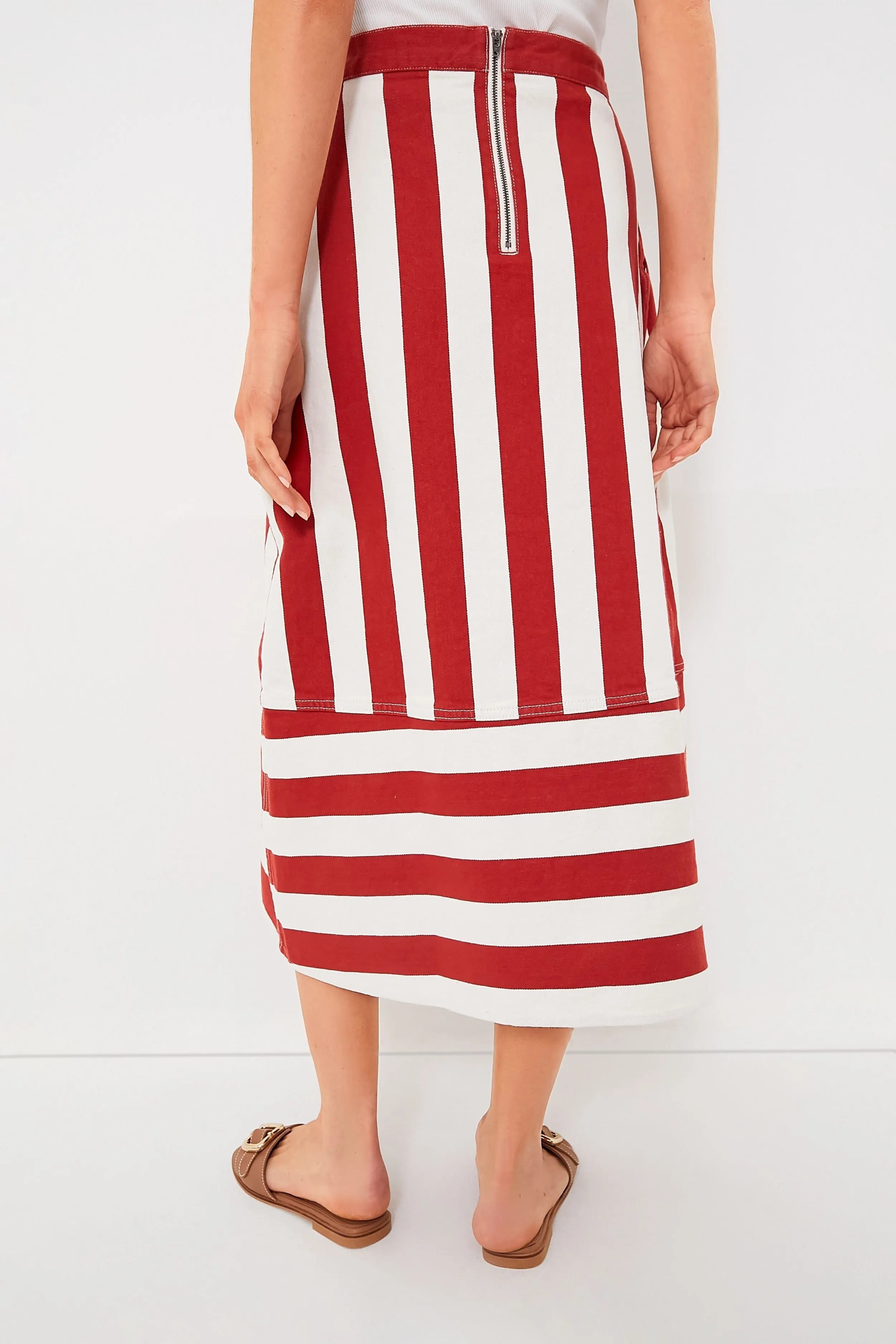 Brick Cabana Stripe Nadine Skirt