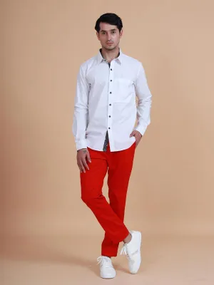 Collared Shirt With Printed Trimming