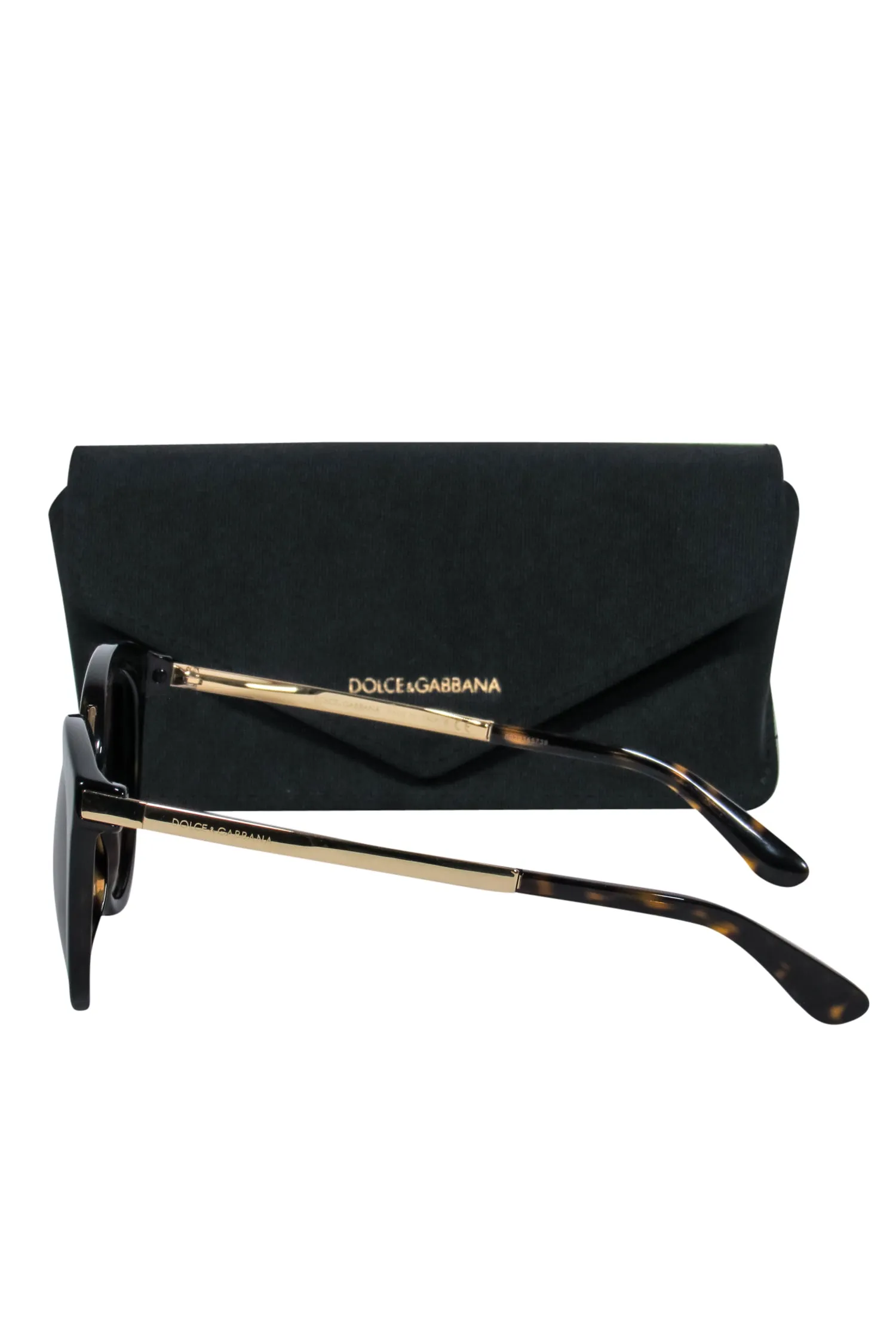 Dolce & Gabbana - Brown Tortoise Shell Round Sunglasses w/ Gold Trim