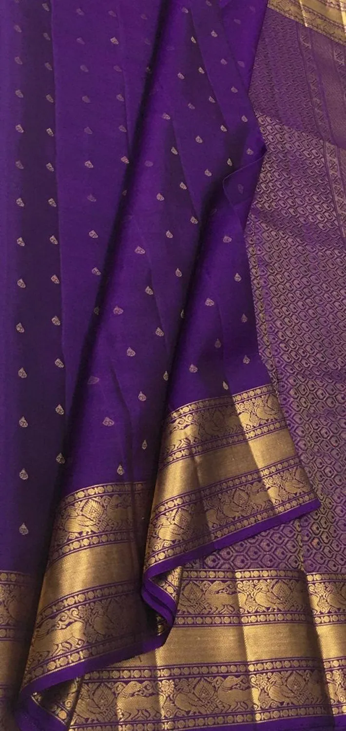 Elegant Purple Silk Kanjeevaram Saree
