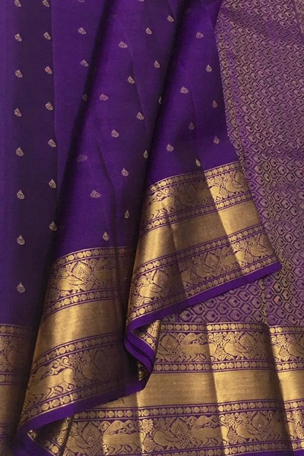 Elegant Purple Silk Kanjeevaram Saree