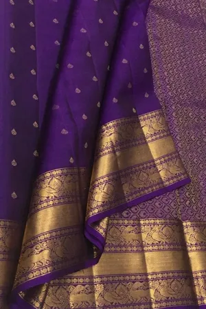 Elegant Purple Silk Kanjeevaram Saree
