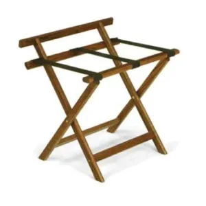 Forbes Industries 932-MH 24" Hardwood Luggage Rack, Mahogany finish, With Back Bar and Black Poly Straps