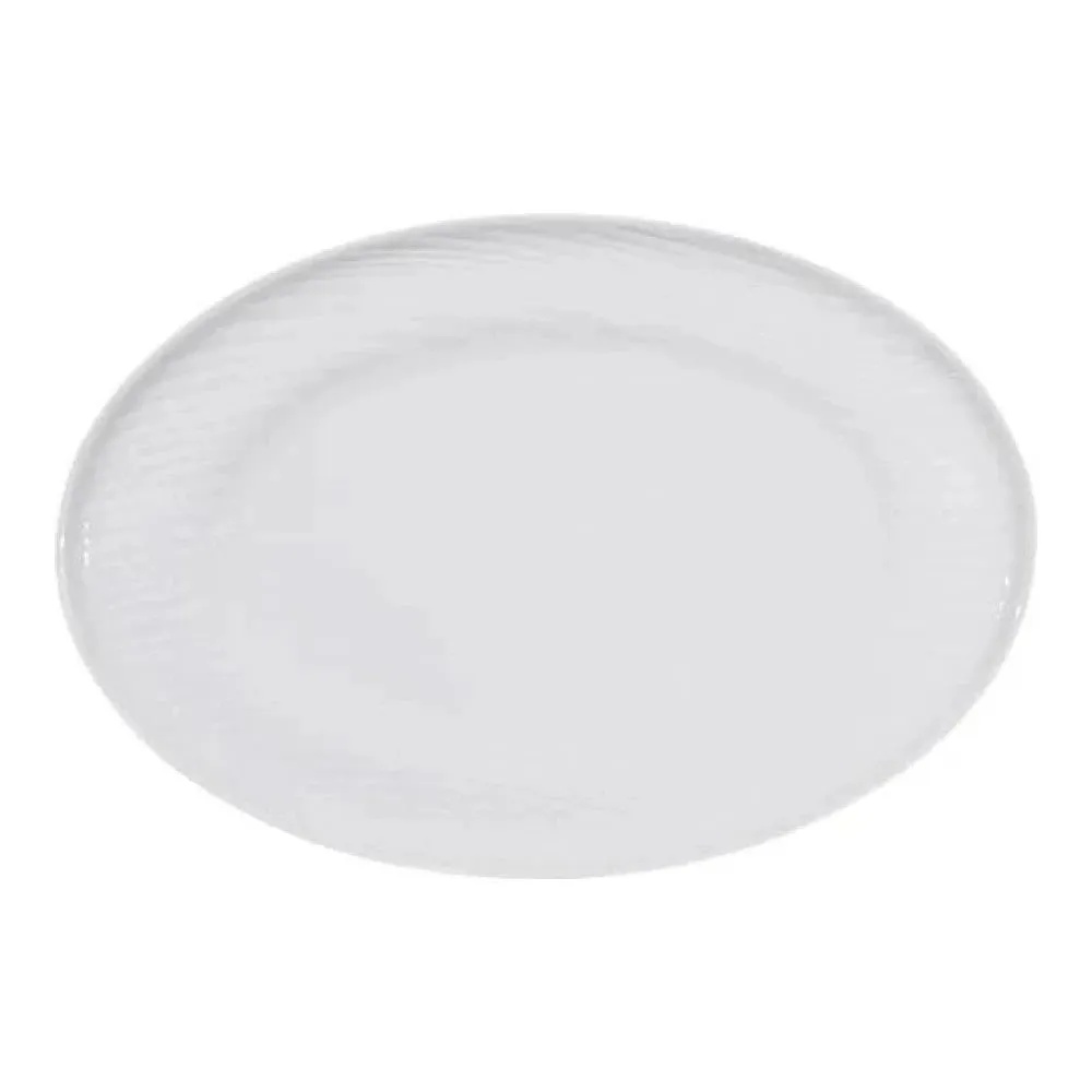 Furtino England River 23cm/9" White Porcelain Oval Plate, Pack of 6
