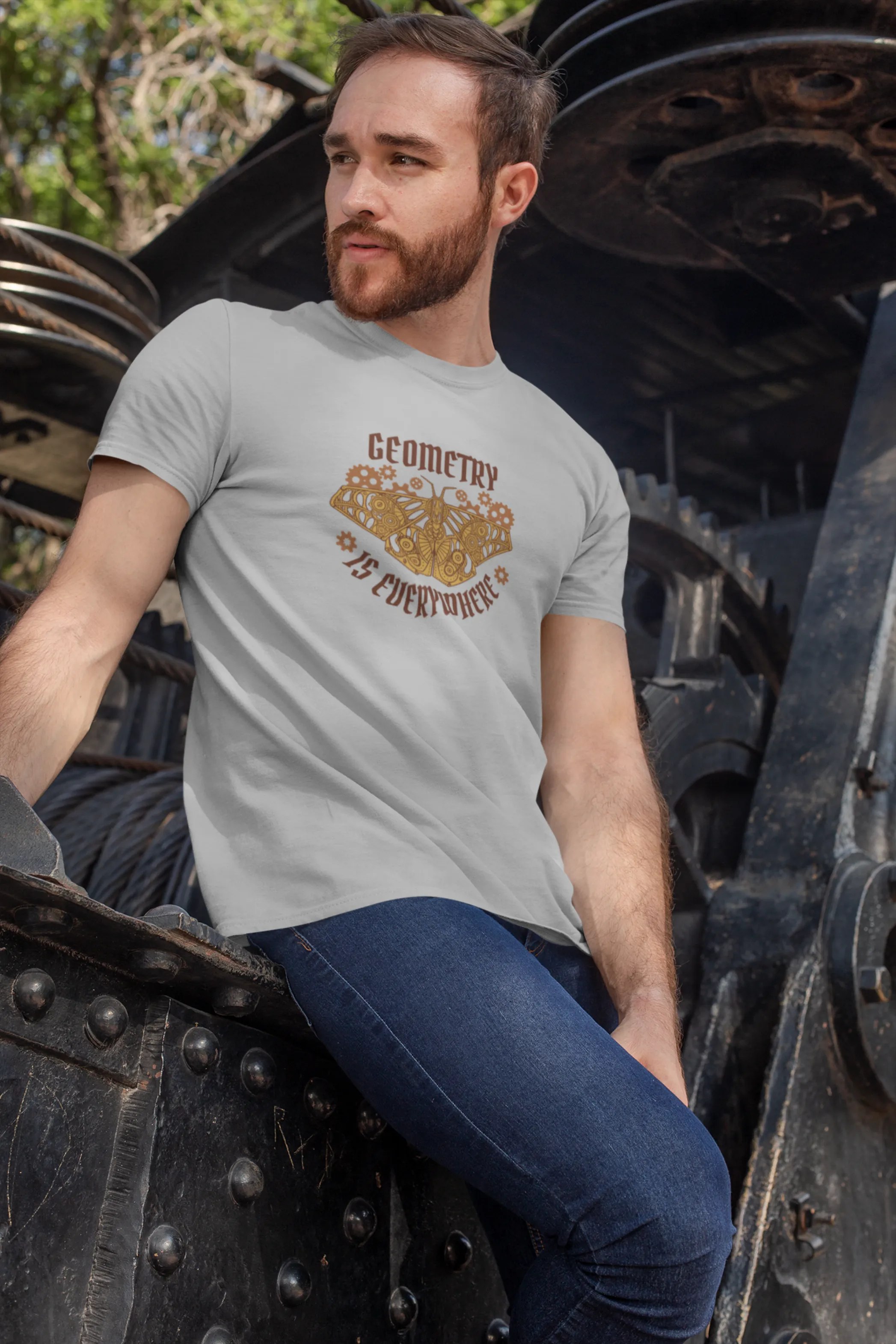 Geometry Moth Printed T-shirt for men
