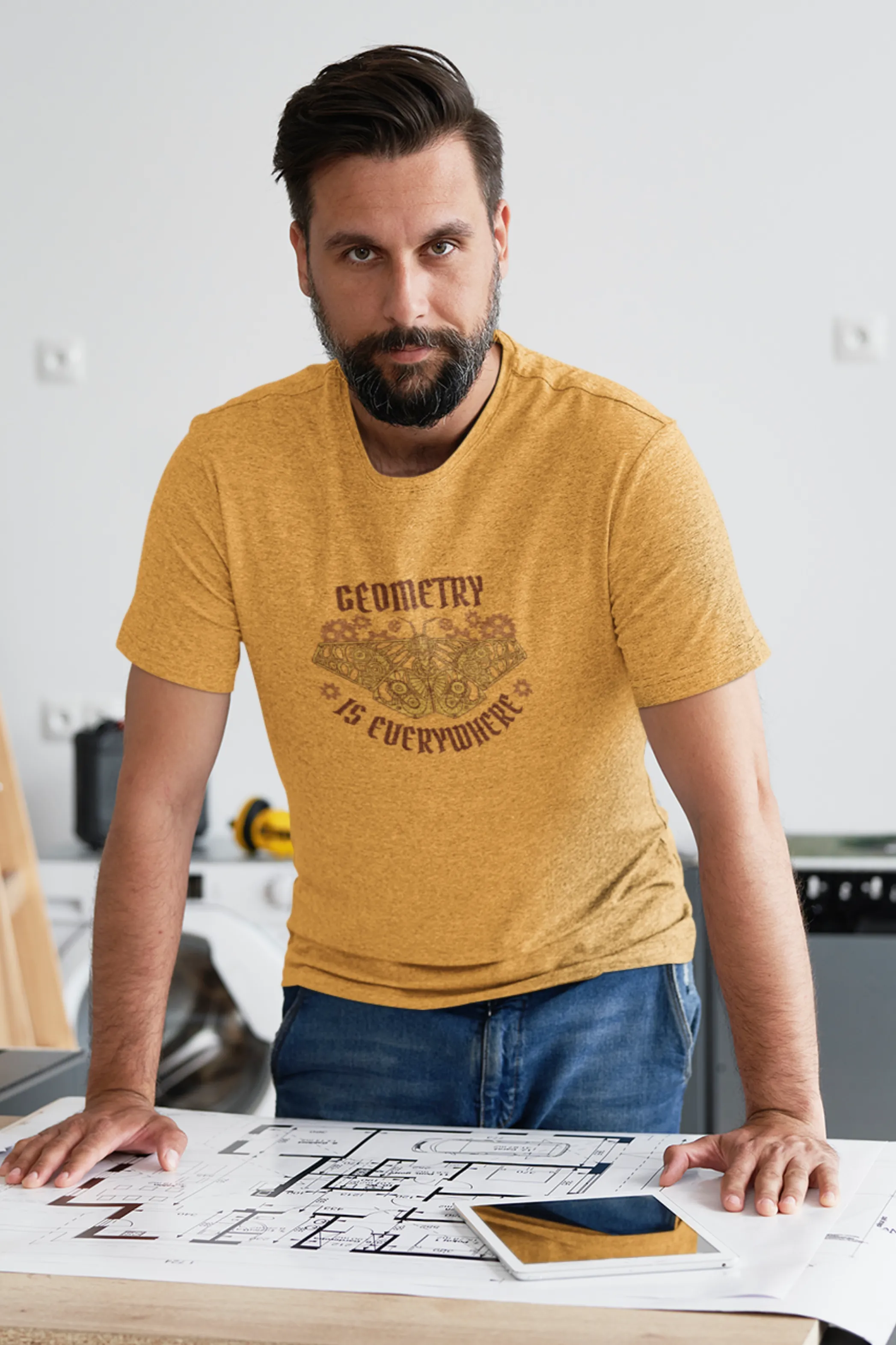 Geometry Moth Printed T-shirt for men