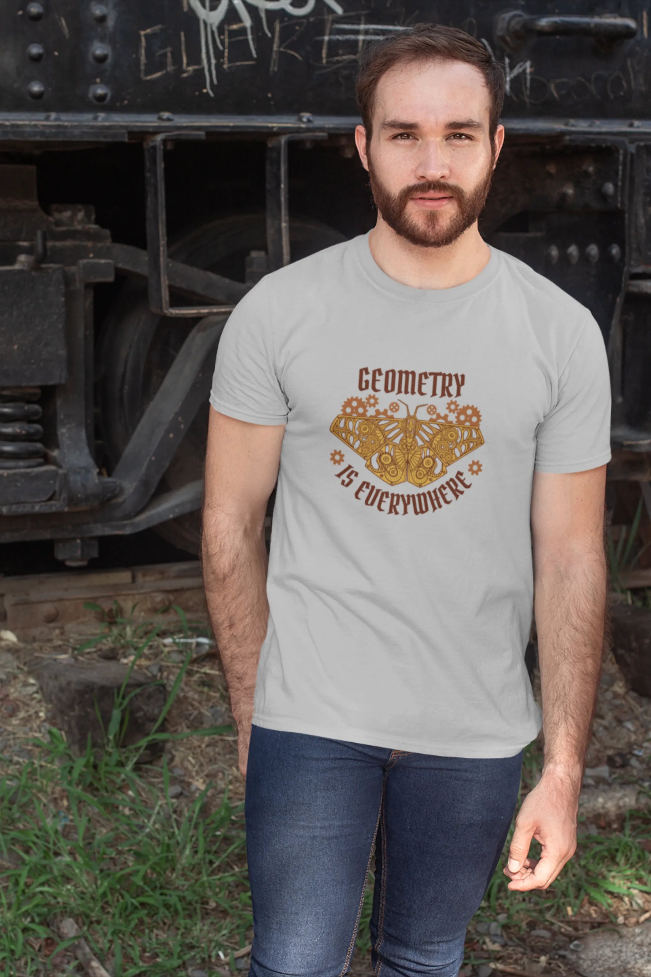 Geometry Moth Printed T-shirt for men