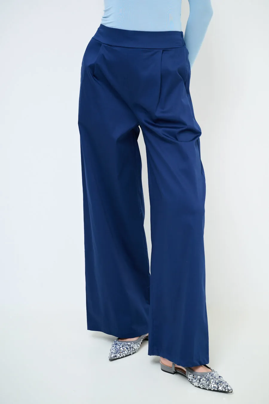 High-waisted wide leg pleated trousers wholesale