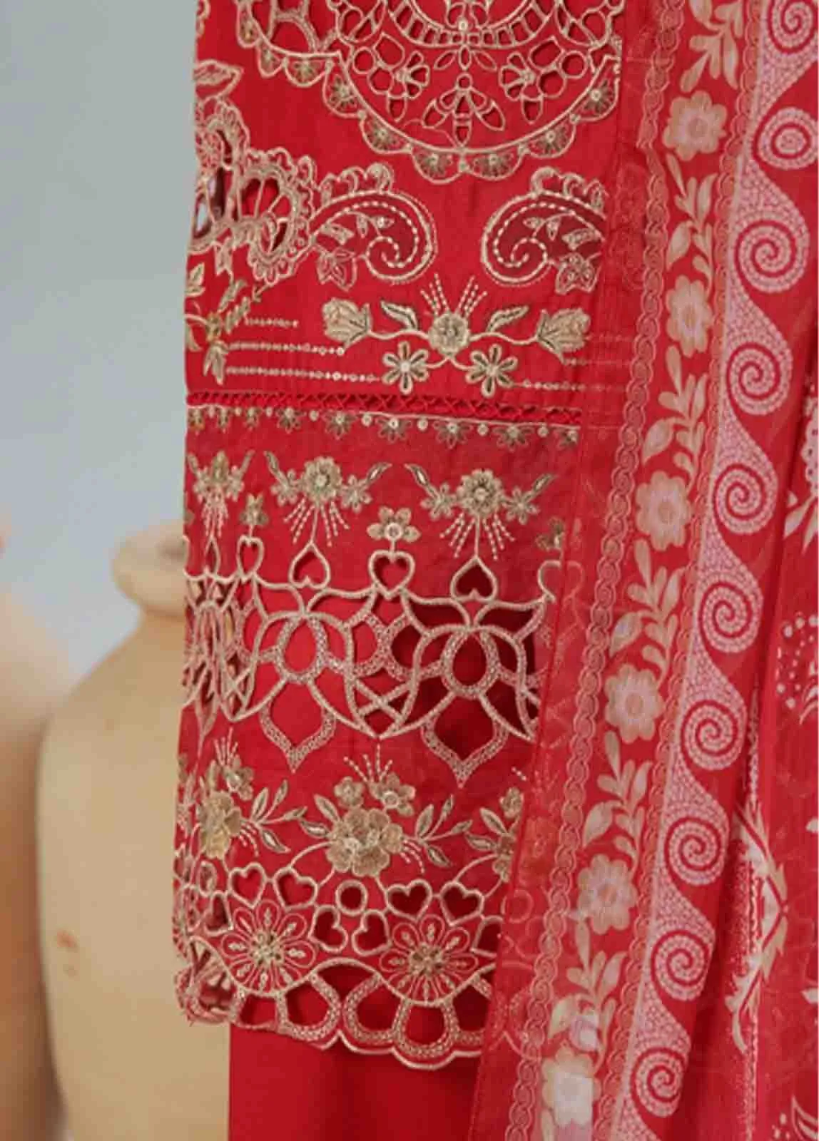LF-CE-043 C- 3 Piece Embroidered Stitched Suit