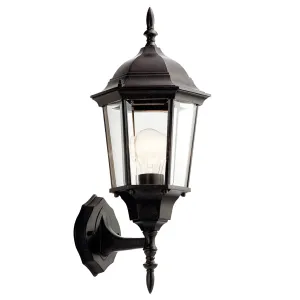 Madison 20 In 1-Light Outdoor Wall Light with Clear Beveled Glass, Bronze Finish
