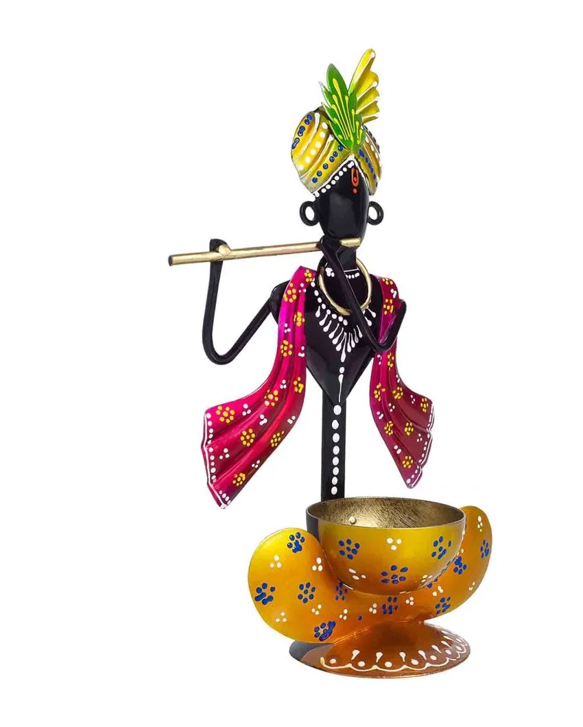 Metal Krishna Tea light Holder