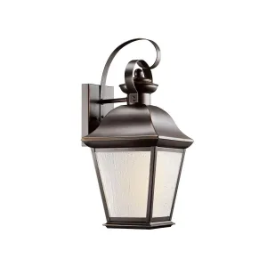 Mount Vernon 17 In 1-Light Outdoor Wall Light With Clear Seeded Glass, Bronze Finish
