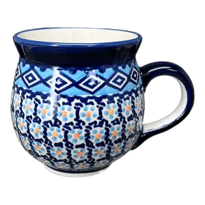Mug, Belly Mug, 16oz Large in "Blue Diamond" by Manufaktura | K068U-DHR
