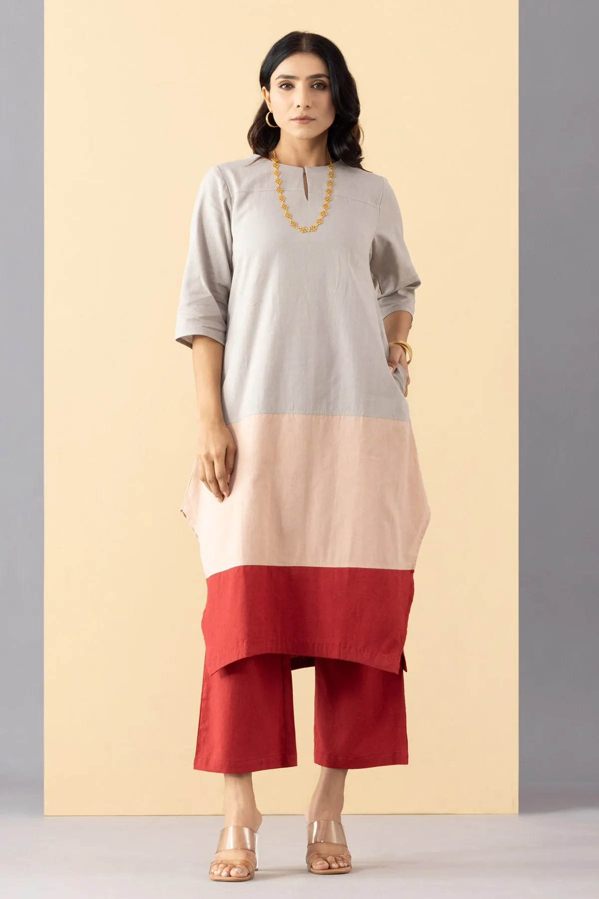 Multicolor A-Line Panelled Tunic