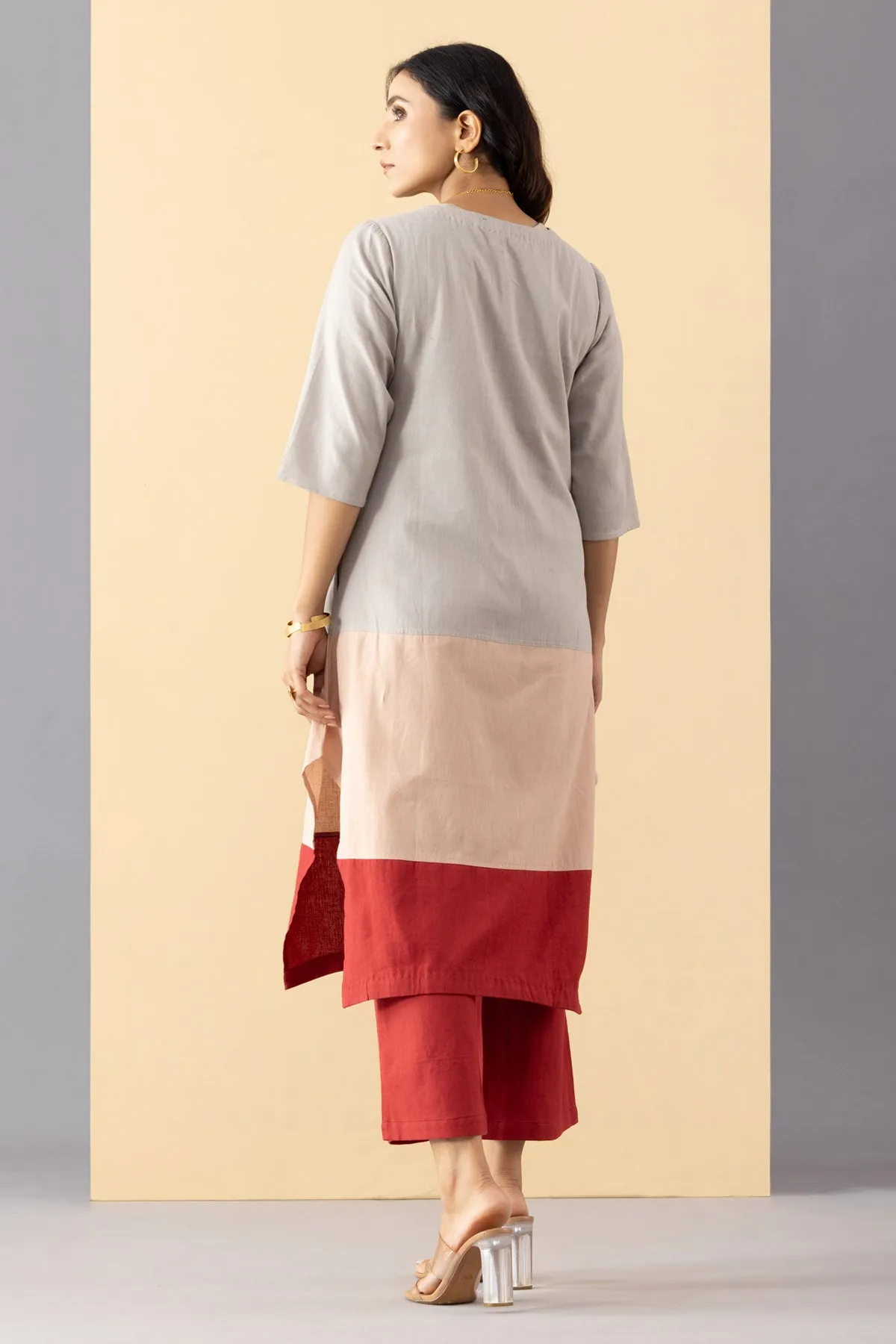 Multicolor A-Line Panelled Tunic