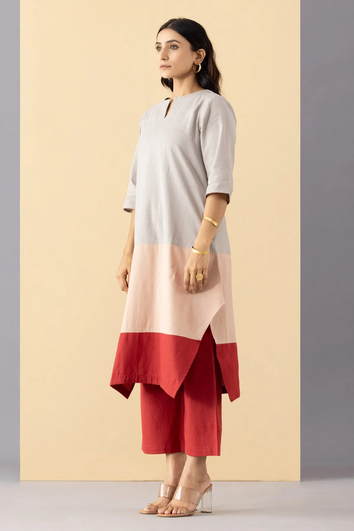Multicolor A-Line Panelled Tunic