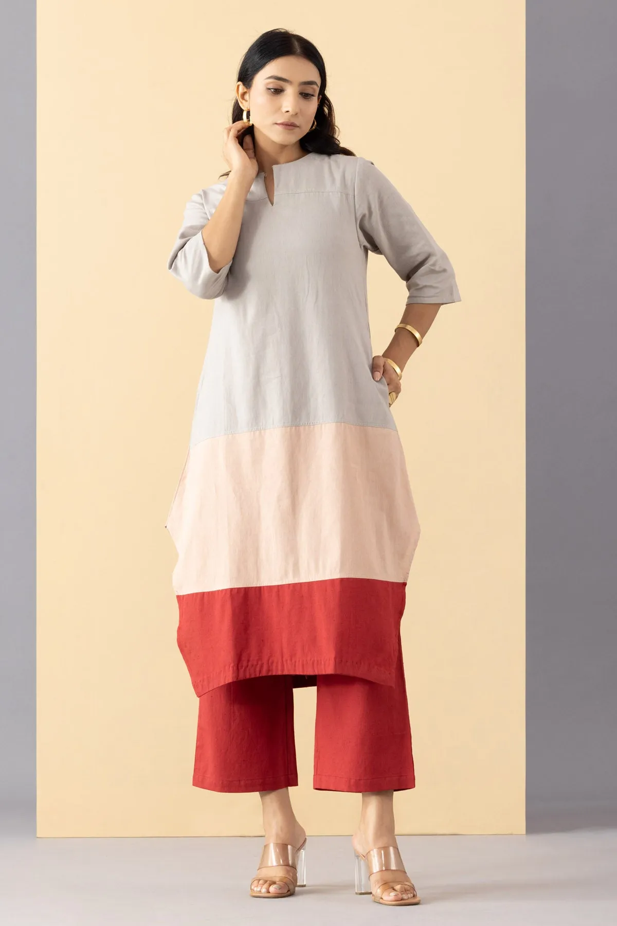 Multicolor A-Line Panelled Tunic