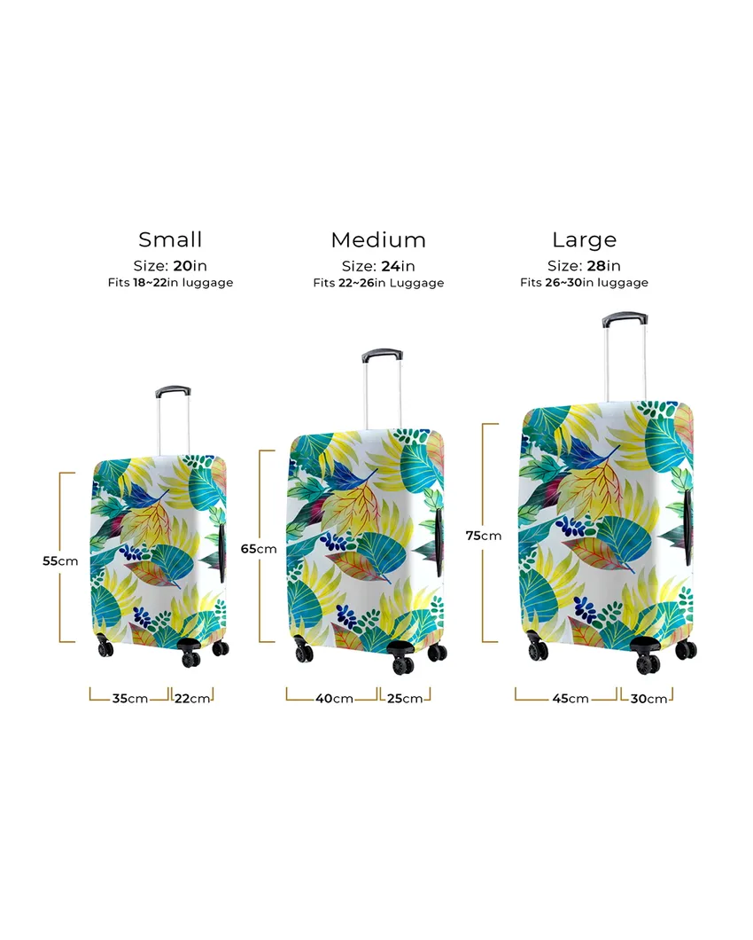 ONLY LUGGAGE COVER | Green Polyester Stretchable Printed Protective Luggage Bag Cover