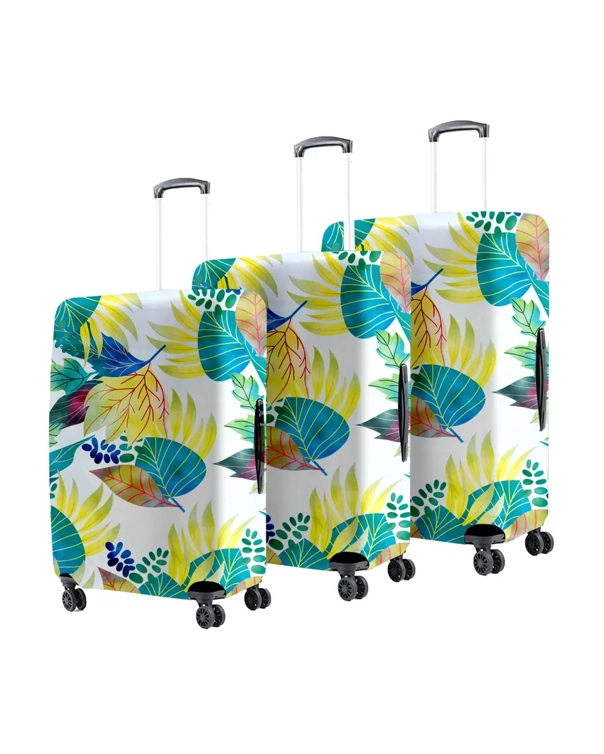 ONLY LUGGAGE COVER | Green Polyester Stretchable Printed Protective Luggage Bag Cover