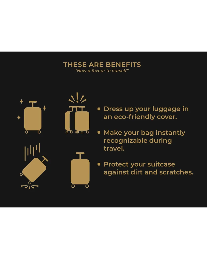 ONLY LUGGAGE COVER | Maroon Polyester Stretchable Printed Protective Luggage Bag Cover