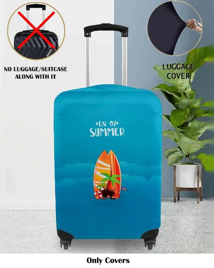 ONLY LUGGAGE COVER | Versatile Blue Polyester Stretchable Printed Protective Luggage Bag Cover