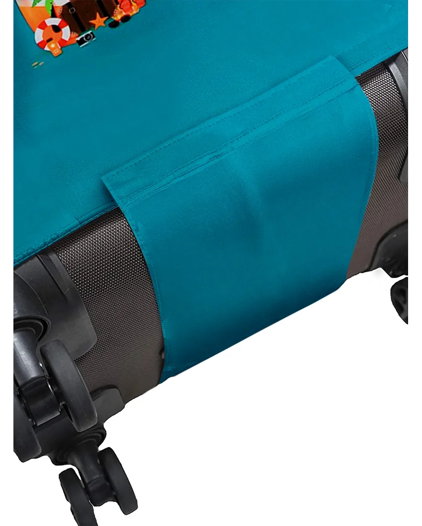 ONLY LUGGAGE COVER | Versatile Blue Polyester Stretchable Printed Protective Luggage Bag Cover