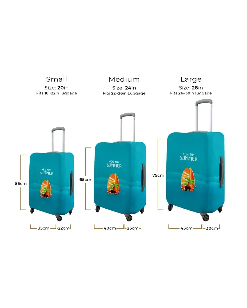 ONLY LUGGAGE COVER | Versatile Blue Polyester Stretchable Printed Protective Luggage Bag Cover