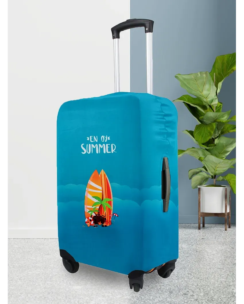 ONLY LUGGAGE COVER | Versatile Blue Polyester Stretchable Printed Protective Luggage Bag Cover