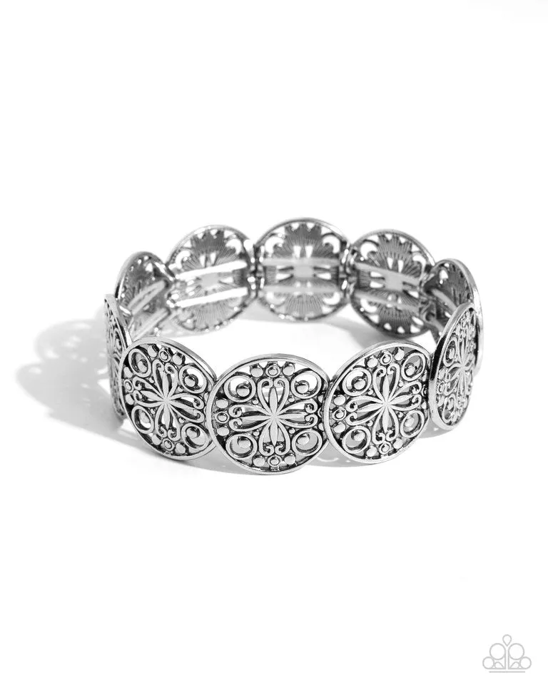 Paparazzi Bracelet ~ Portico Picnic - Silver