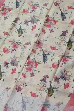 Pastel Linen Digital Printed Dupatta - Elegant and Chic