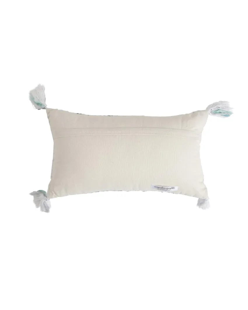 Pillow Style Cotton Cushion Covers with Tassel | Set Of 2 | 12x20 inches