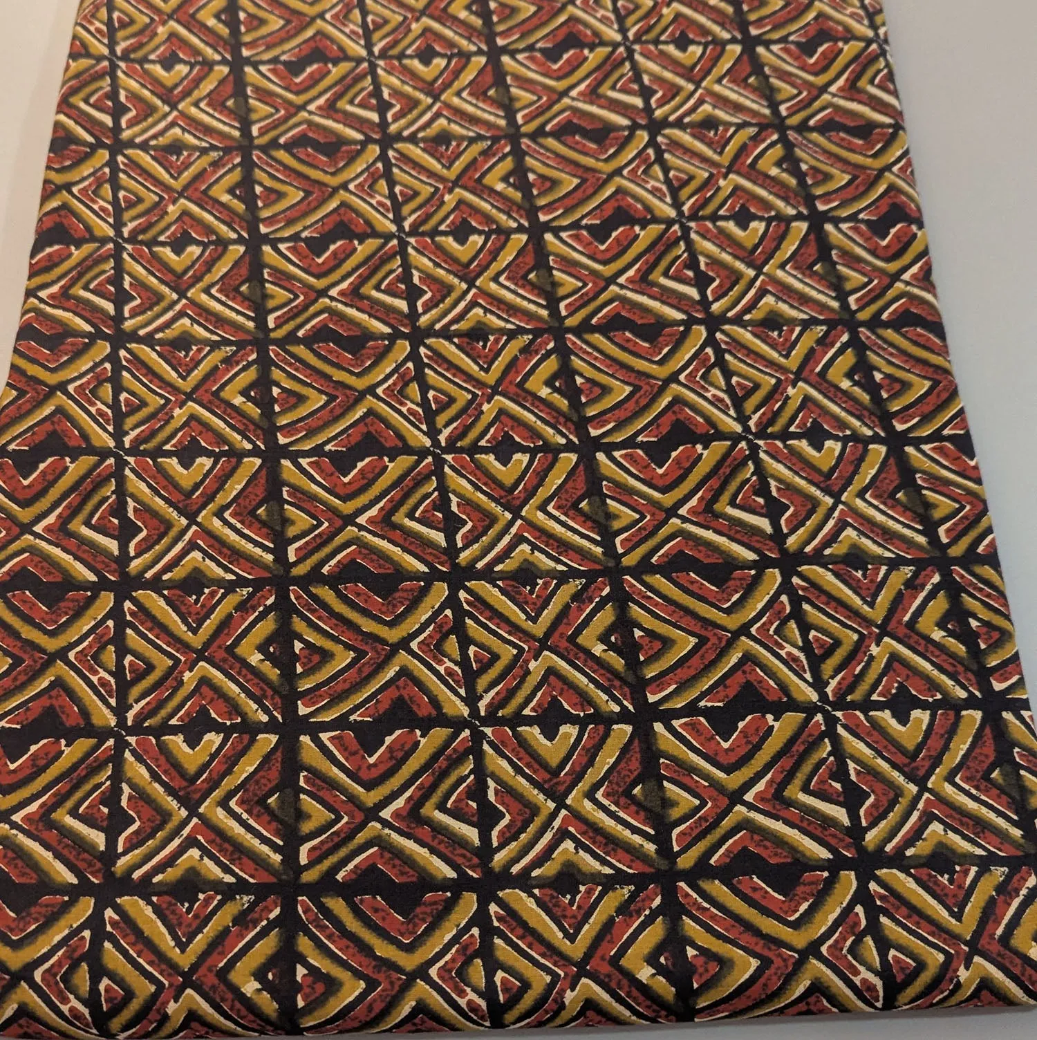 Precut of 3.0 Meters Of Black Geometric Printed Cotton Fabric
