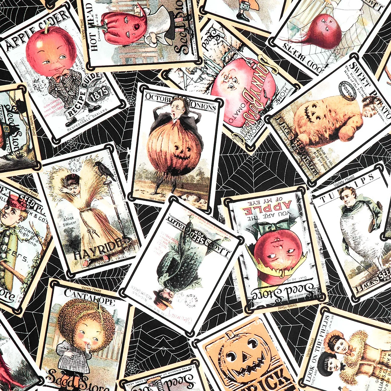 Pumpkin Patch - Seed Packs Toss Black Yardage