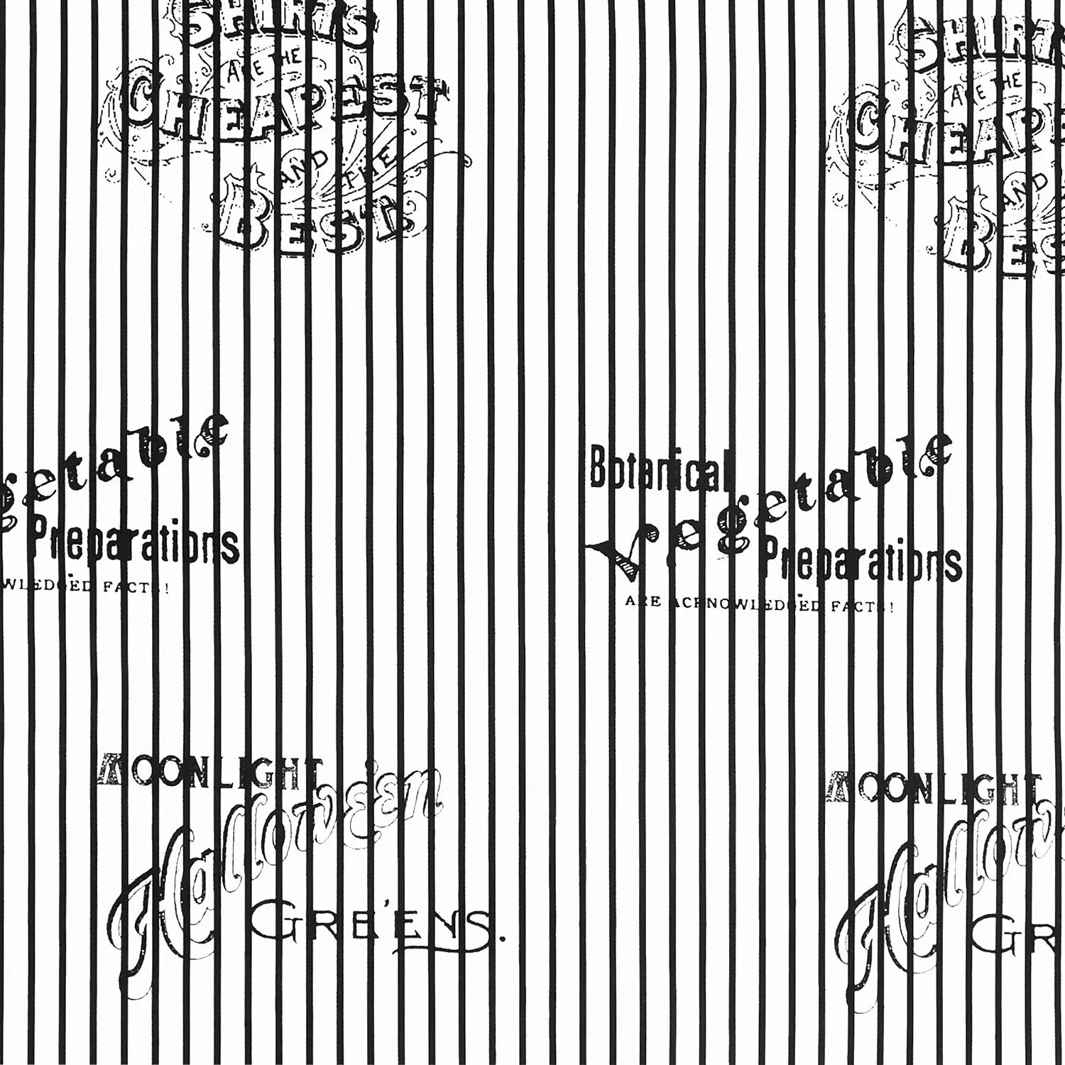 Pumpkin Patch - Silver Lining Stripe White Yardage