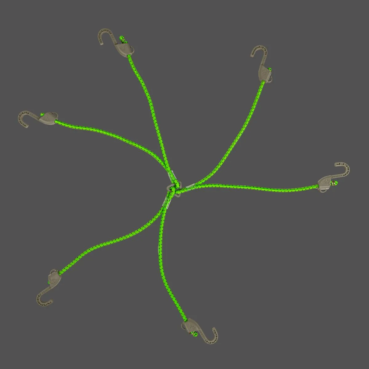 Reflective Hexapod Bungee Cord Tie-down System - 32" / 80cms - Neon   Grey